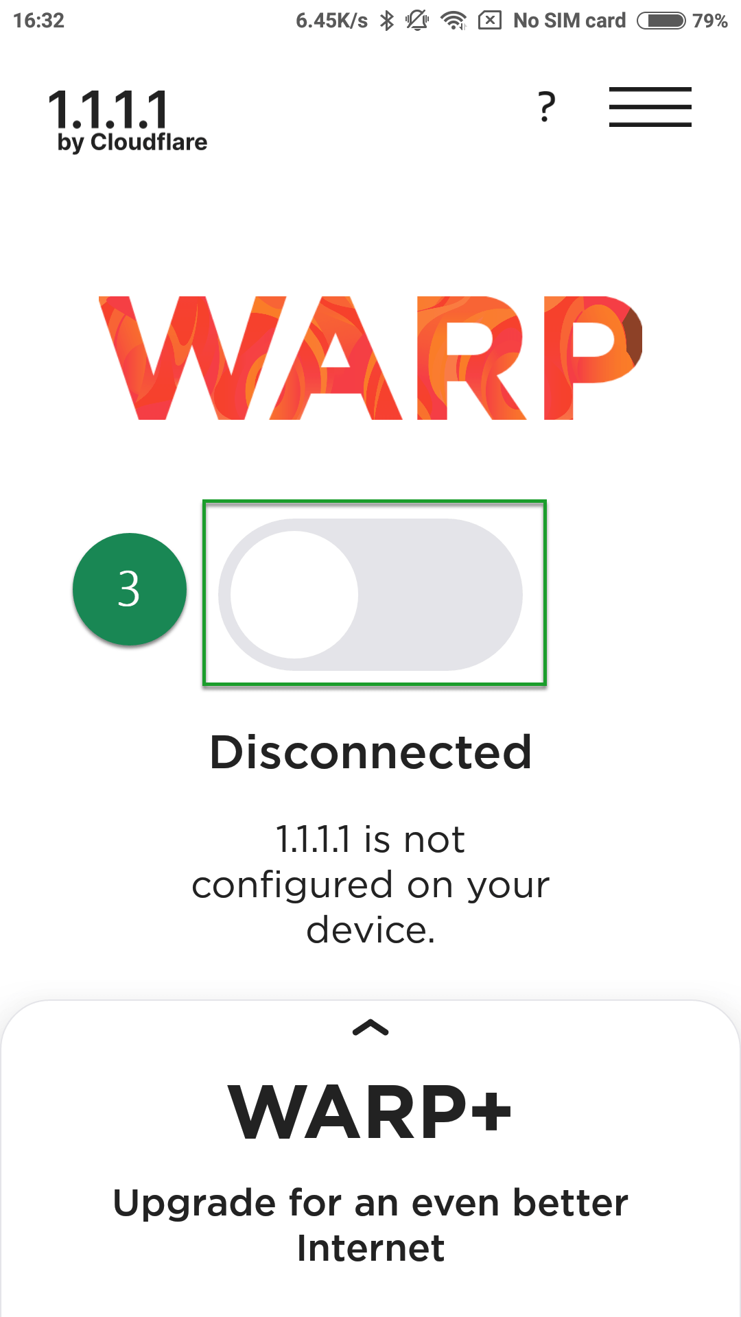 install and turn on warp vpn step 6