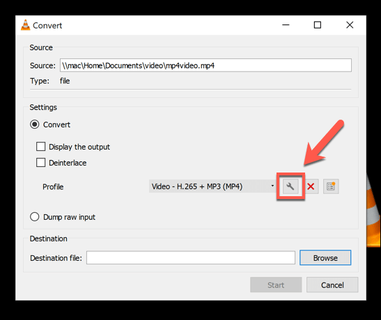 VLC Convert Options