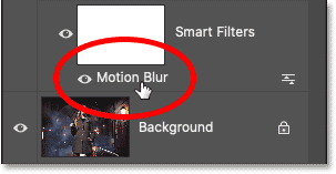 Nhấp đúp vào bộ lọc thông minh Motion Blur