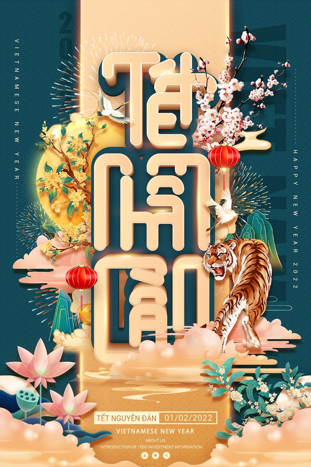 Download 3 file thiết kế poster Tết 2022 (PSD)