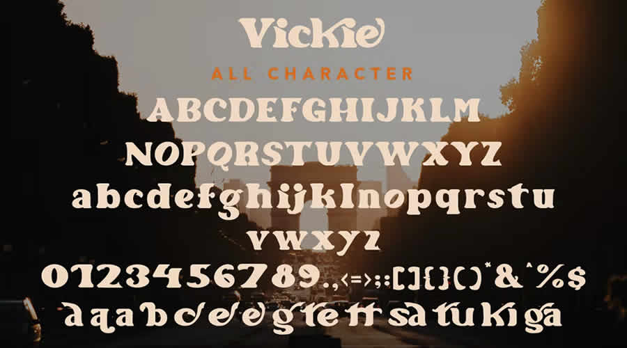 Phông chữ Retro miễn phí Gia đình Vickie