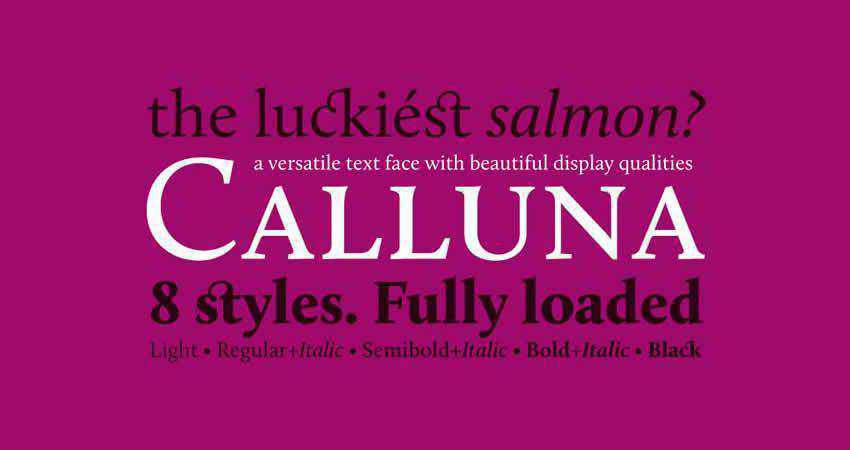 Serif Free Font Designers Creatives Calluna