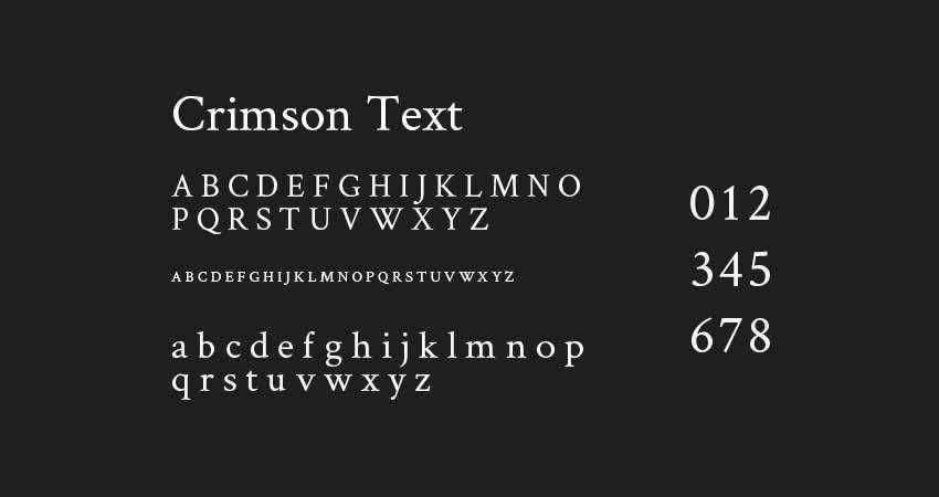 Serif Free Font Designers Creatives The Crimson Text typeface