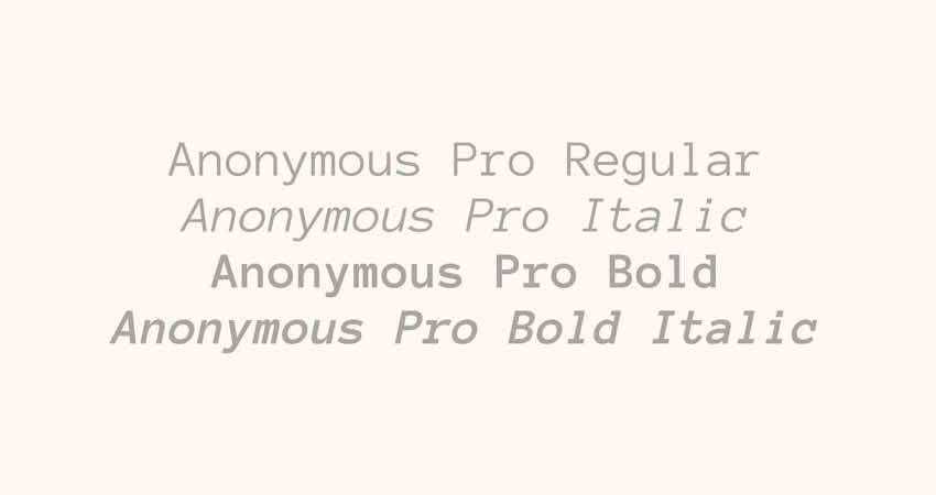 Monospaced Mono Free Font Designers Creatives Anonymous Pro