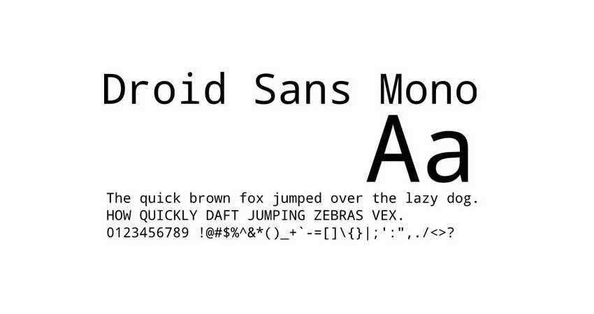 Monospaced Mono Free Font Designers Creatives Droid Sans Mono