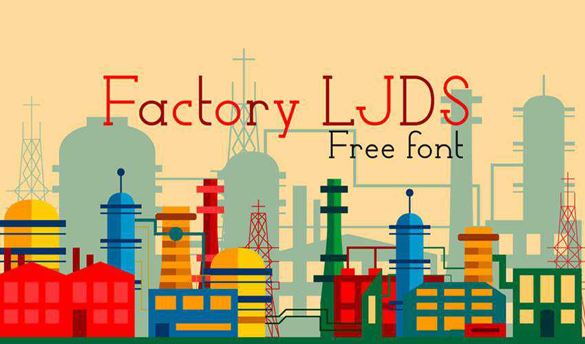 Factory LJDS miễn phí thiết kế phông chữ tối thiểu typography typography