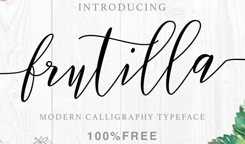 phông chữ miễn phí thư pháp typography script Frutilla Script