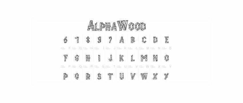 Phông chữ miễn phí Alpha Wood Chunky 3d