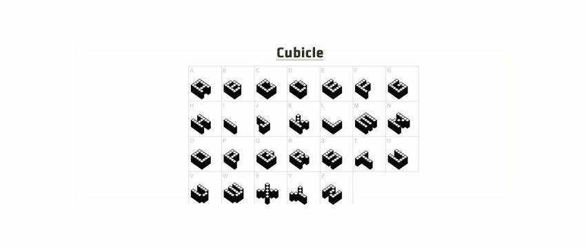 Phông chữ miễn phí Cubicle Chunky 3d