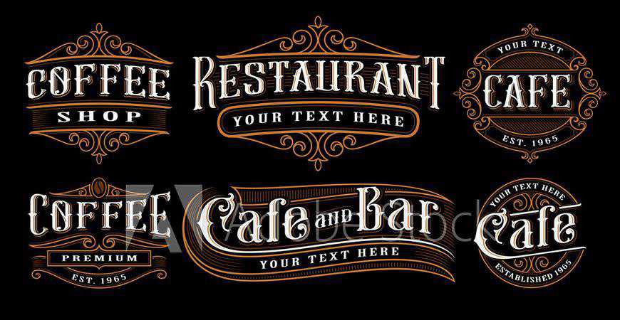 Dịch vụ ăn uống cổ điển Minh họa Logo Mẫu nhà hàng nấu ăn thức ăn