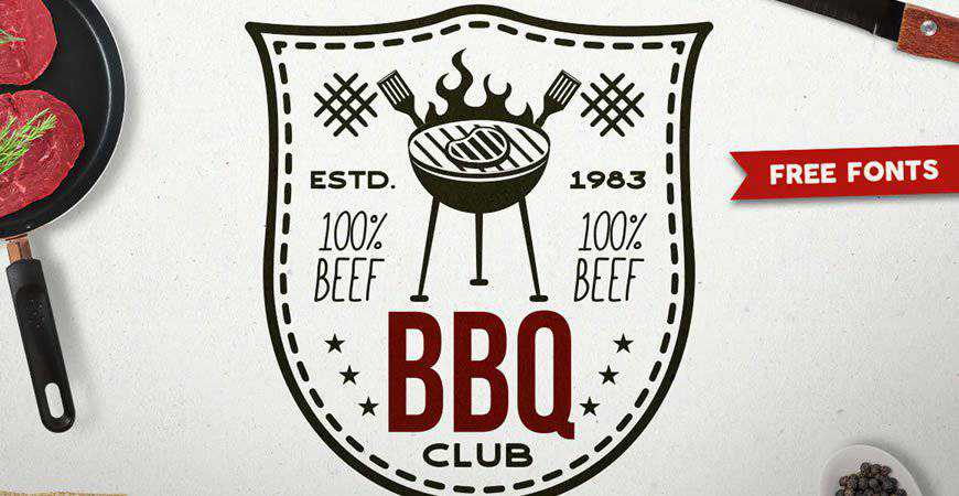 BBQ Club Logo Mẫu nhà hàng nấu ăn