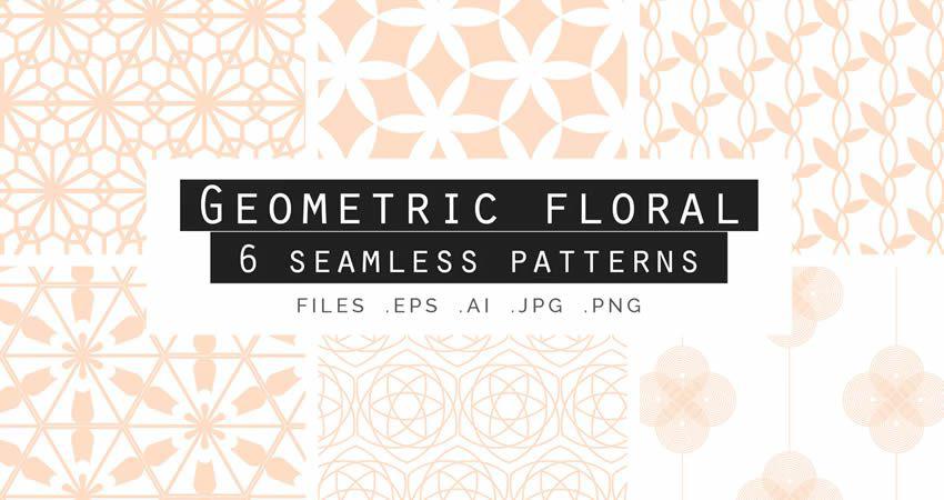 Geometric Floral Mẫu vector vẽ minh họa miễn phí