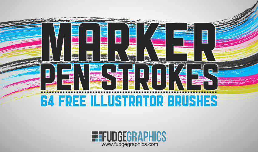 Marker Pen Strokes adobe illustrator brush brushes abr pack set miễn phí