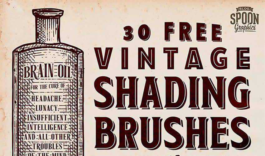 Vintage Shading adobe illustrator brush brushes abr pack set miễn phí