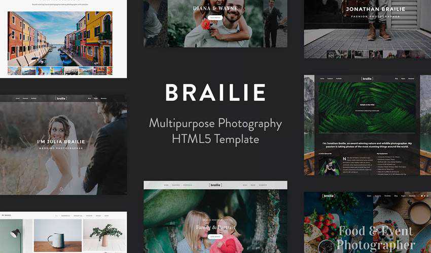 Brailie Photography Mẫu portfolio trang web máy ảnh cảm hứng thiết kế web ui ux