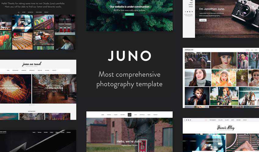 Juno Photography Template nhiếp ảnh gia danh mục đầu tư máy ảnh trang web cảm hứng thiết kế web ui ux