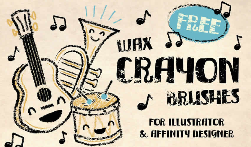 Wax Crayon adobe illustrator brush brushes abr pack set miễn phí