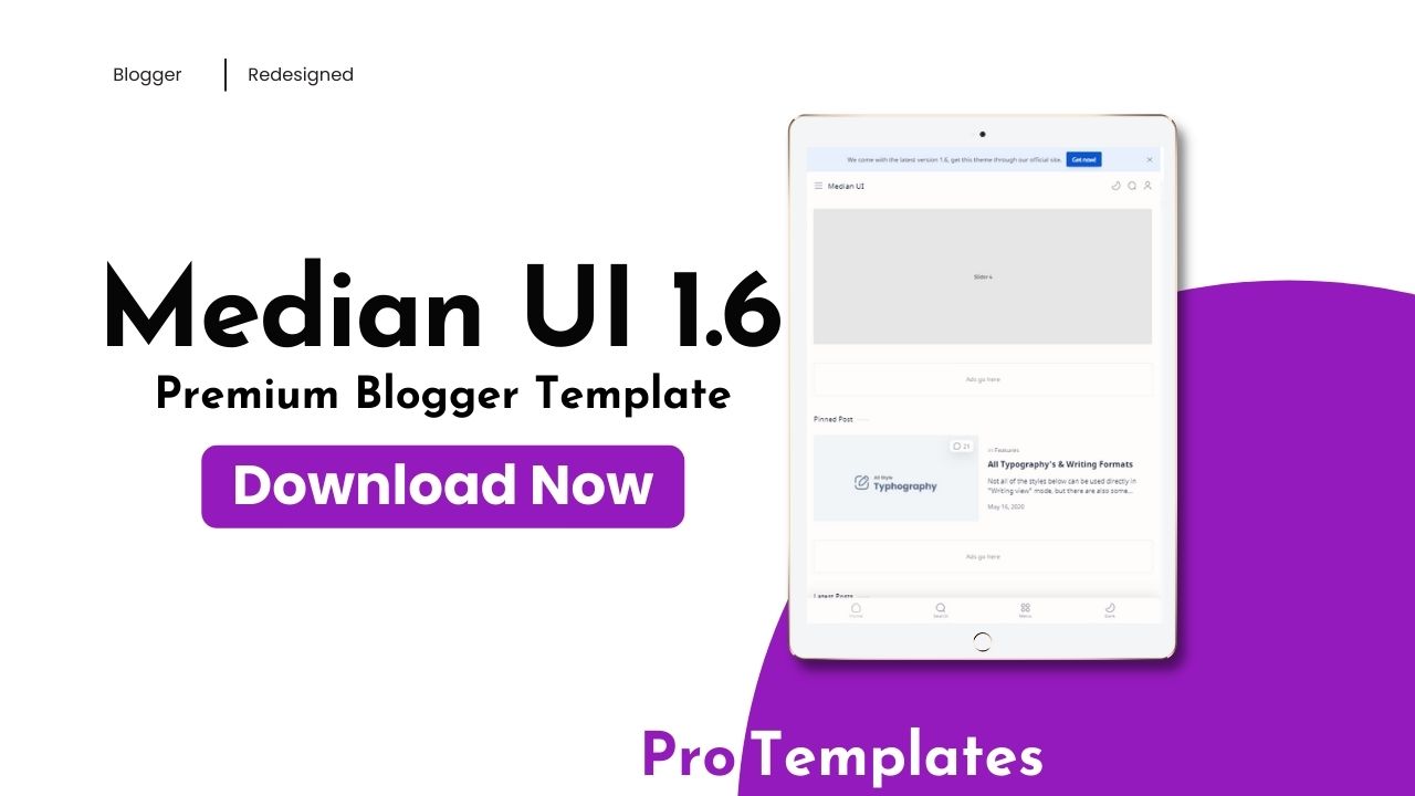 Download Median UI v1.6 Blogger Template
