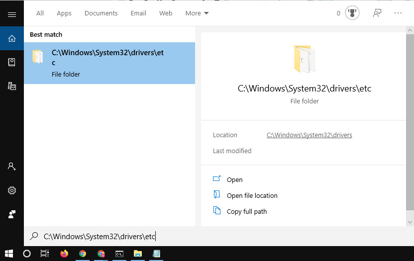 Sử dụng Windows Search để vào và sửa file Host trên Win 10 - Ảnh 1