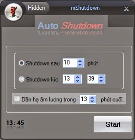 Hẹn giờ tắt máy Win 10 bằng phần mềm mShutdown