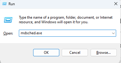 Write mdsched exe in the run box