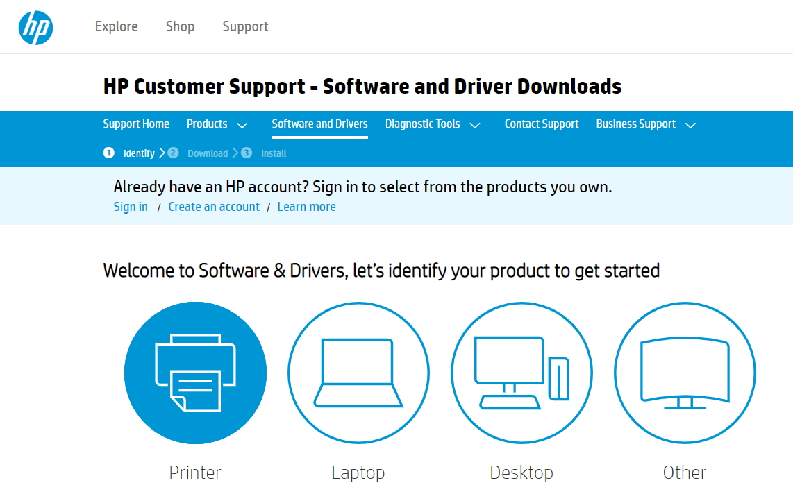 Head To Software and Drivers Tab and Then Select Printers