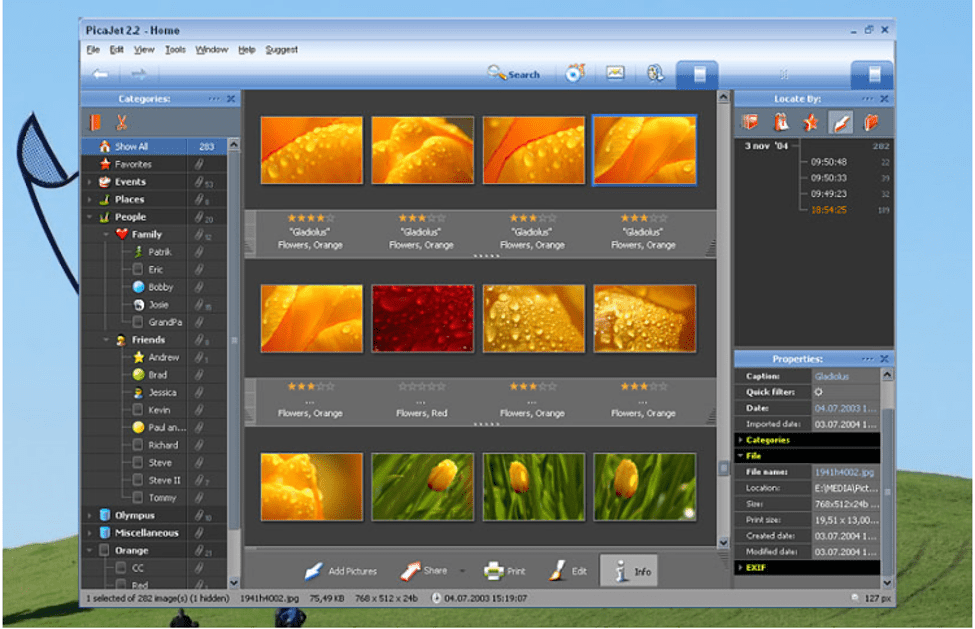 PicaJet Digital Photo Management to organize your photo gallery