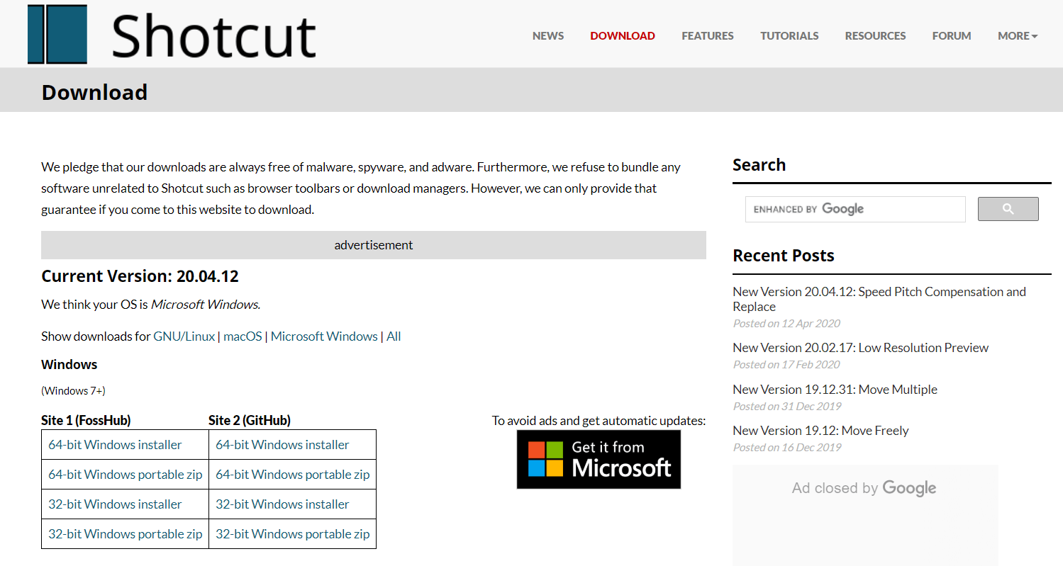 ShotCut - Video Editing Software in Windows 