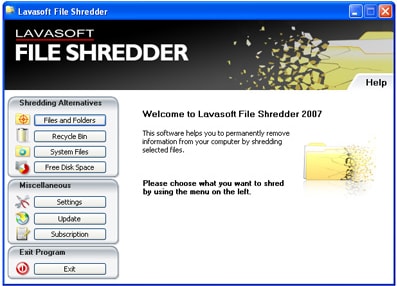 Lavasoft File Shredder software