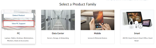 Lenovo choose your Product Family